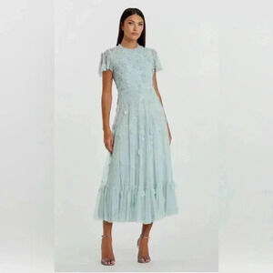 Mac Duggal Light Blue Midi Dress